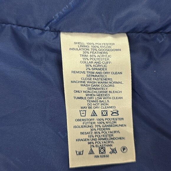 LANDS END Goose Down Puffer Jacket Blue Quilted Full Zip WOMEN'S PLUS SIZE 3X - Picture 11 of 16